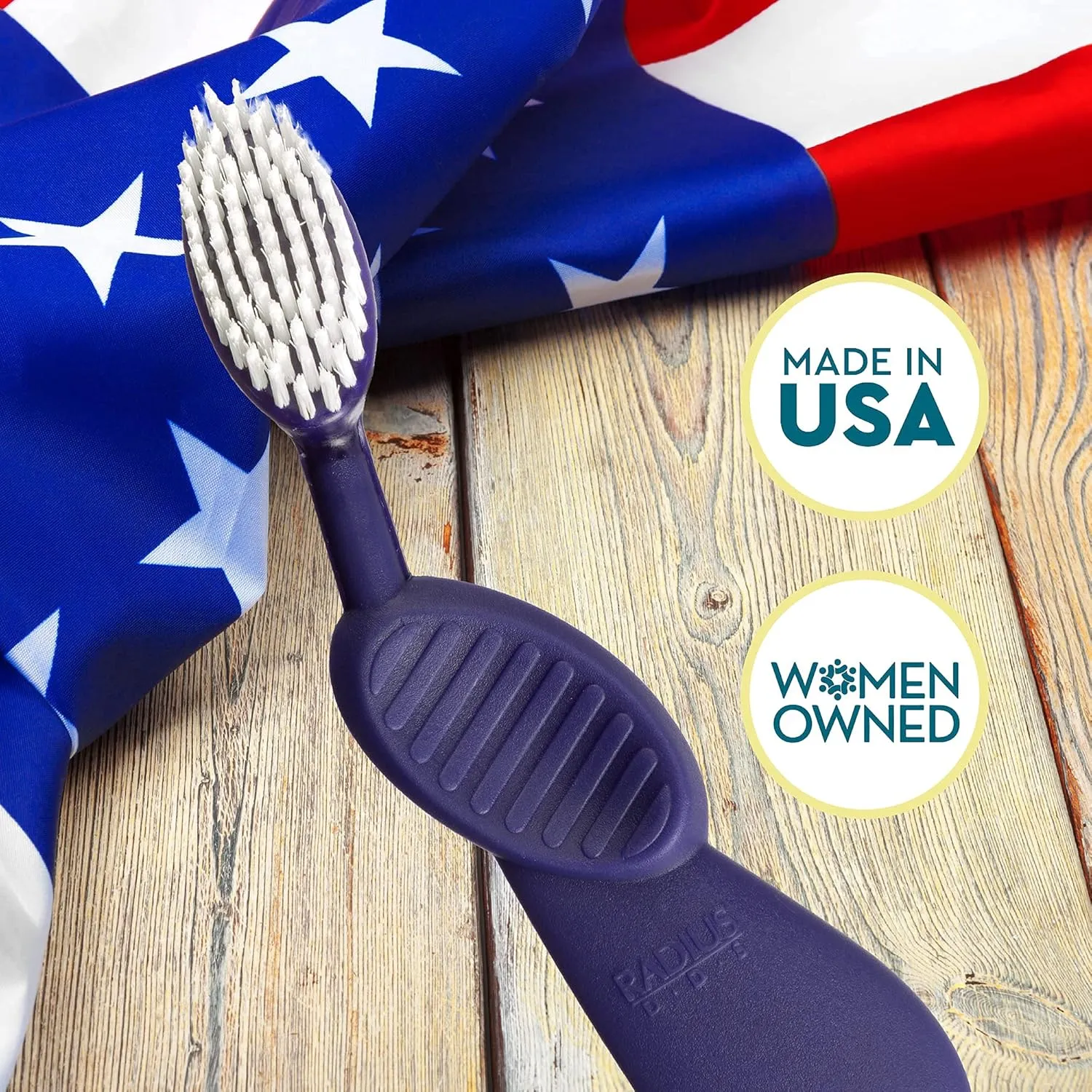 RADIUS Toothbrush Flex Brush Right Hand Unit BPA Free and ADA Accepted Designed to Improve Gum Health and Reduce The Risk of Gum Disease, Black/White, 1 Count