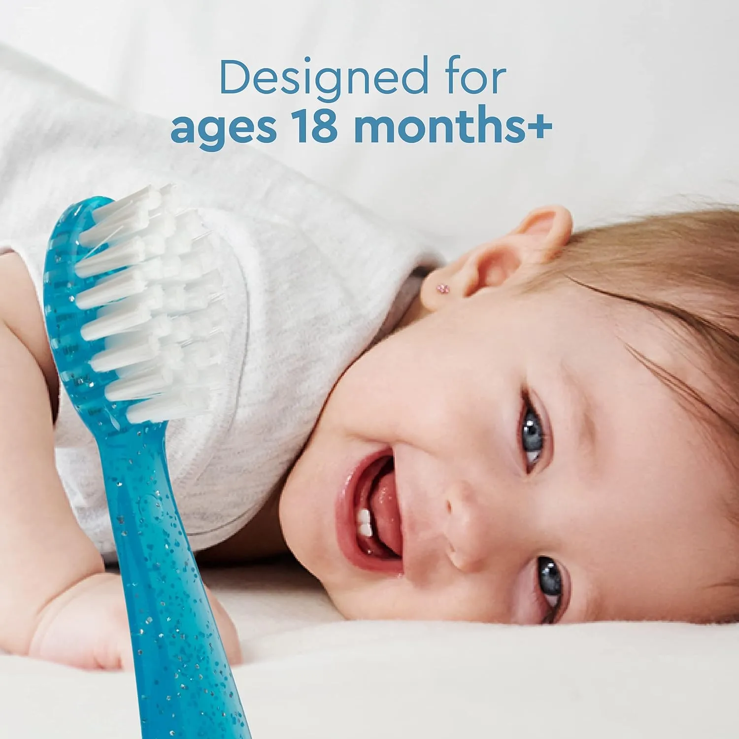 RADIUS Totz Toothbrush Extra Soft Brush BPA Free & ADA Accepted Designed for Delicate Teeth & Gums for Children 18 Months & Up - Magenta Sparkle - Pack of 1