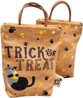 Refillable Trick or Treat Brown Bag Cat Toy | Premium Catnip & Treat Dispenser | Durable Halloween Catnip Toy for Indoor Cats | Perfect for Cat Kicker Play Made in USA