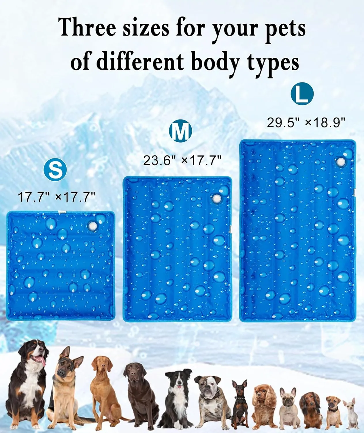Renjie Dog Cooling Mat Cooling Mat for Dogs & Cats Water Injection Solidifies Technology Indoor Outdoor Dog Pad for Summer, Easy to Clean