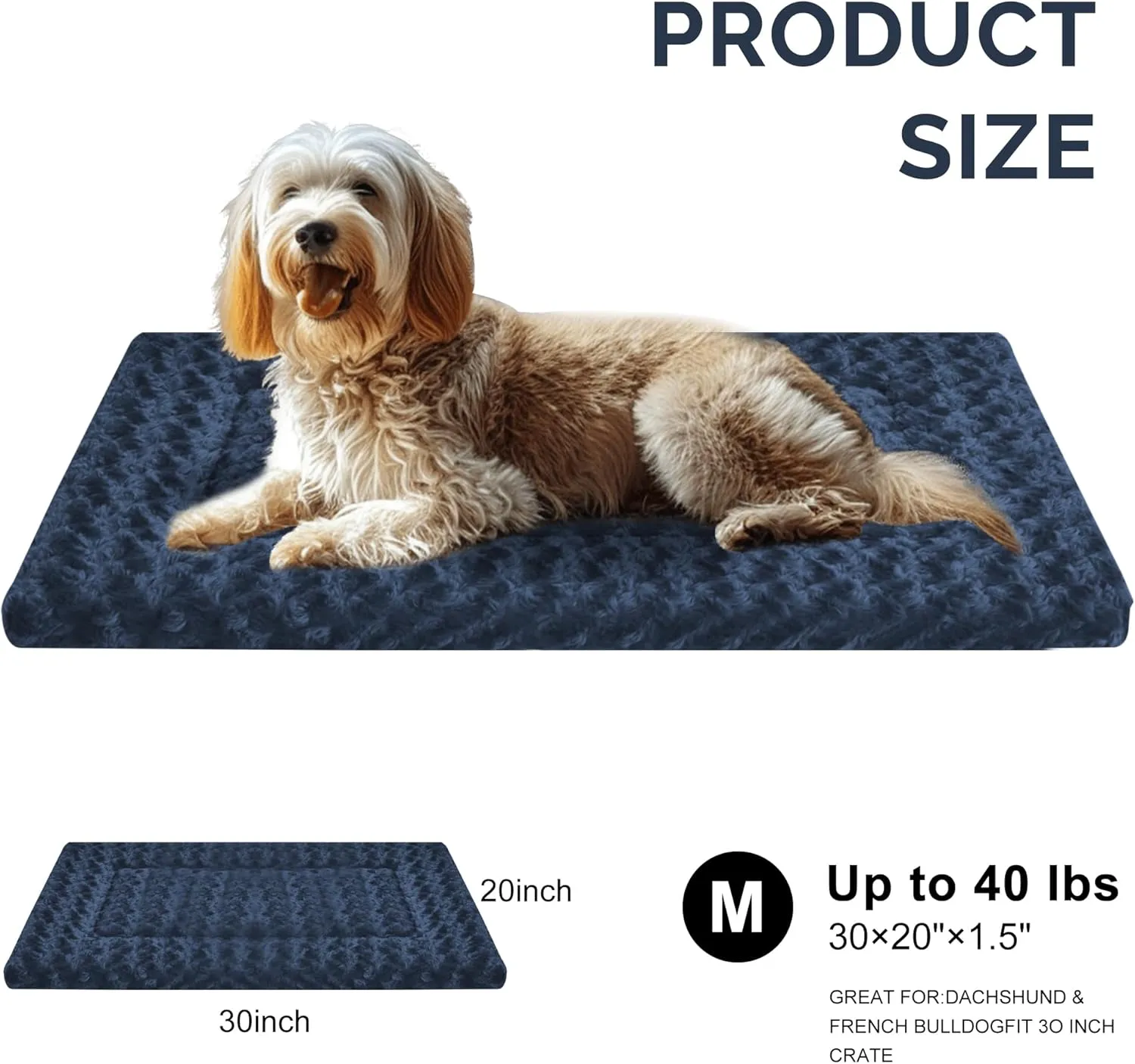 Reversible Dog Mat for Pet Comfort - Soft Bed Crate Pads with Dual-Sided Design for All Seasons - Durable, Machine Washable for Crates, Travel, and Home