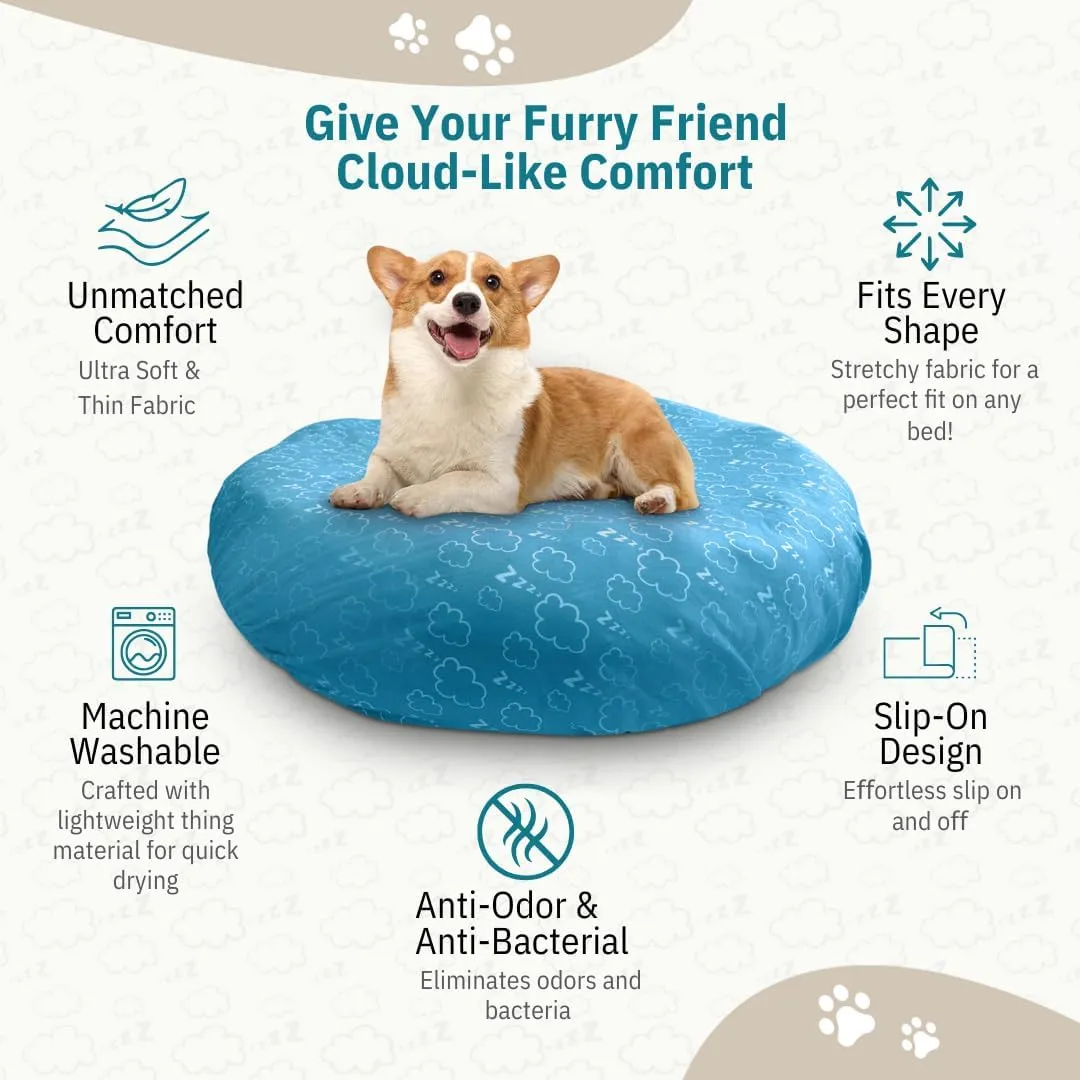 Round Dog Bed Covers Replacement Washable, Dog Bed Washable Cover, for All Shapes