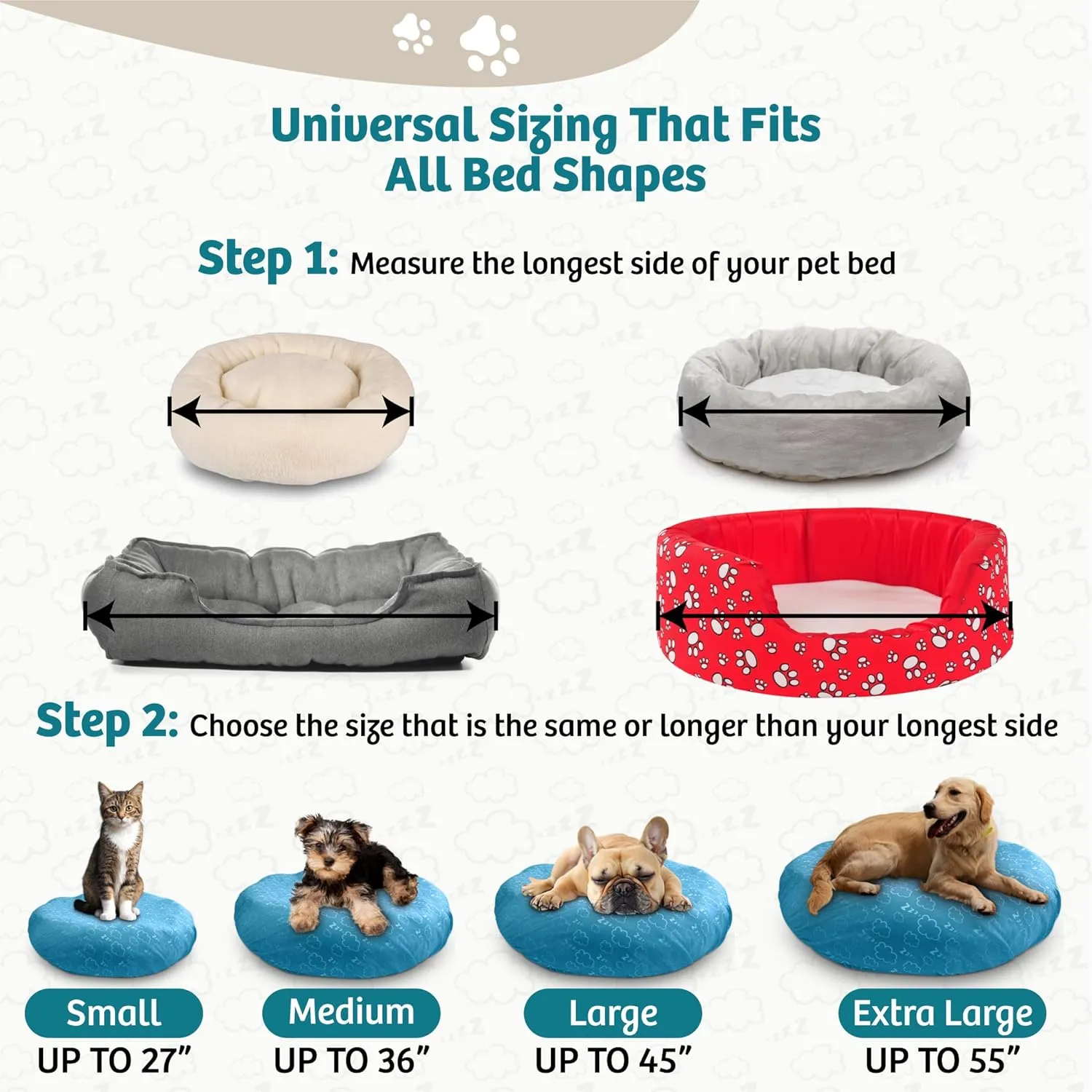 Round Dog Bed Covers Replacement Washable, Dog Bed Washable Cover, for All Shapes