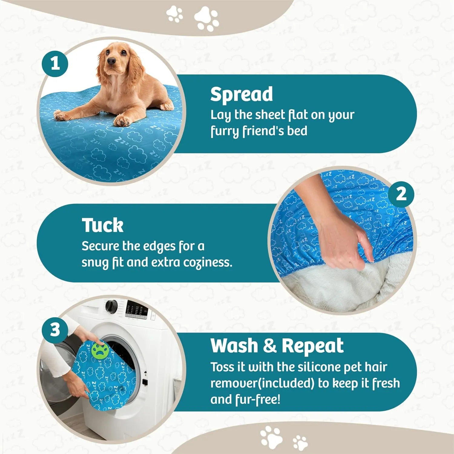 Round Dog Bed Covers Replacement Washable, Dog Bed Washable Cover, for All Shapes