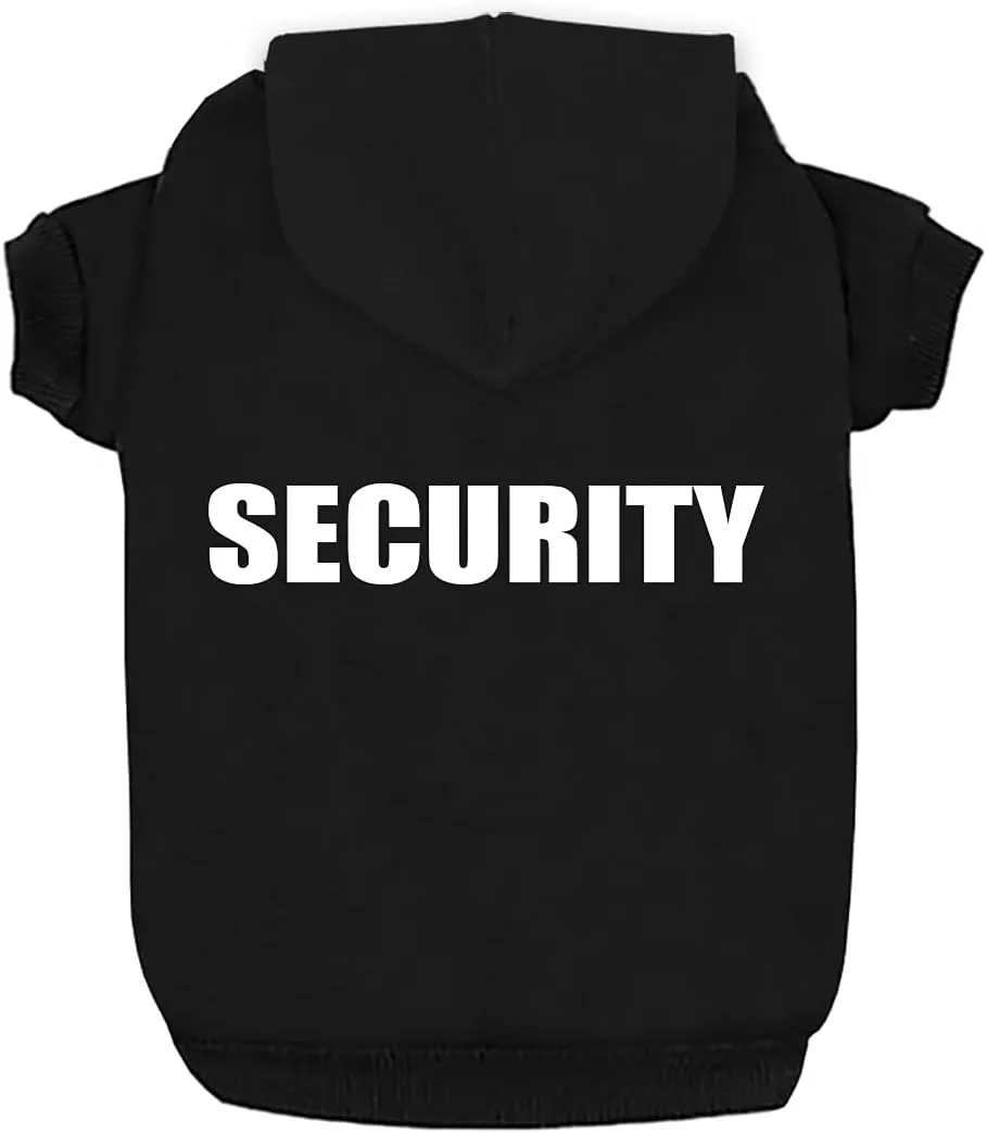 Security Dog Hoodies Dog Clothes Apparel Winter Sweatshirt Warm Sweater Cotton Puppy Small Dog Hoodie for Small Dog Medium Large Dog Cat (Black, 3XL)