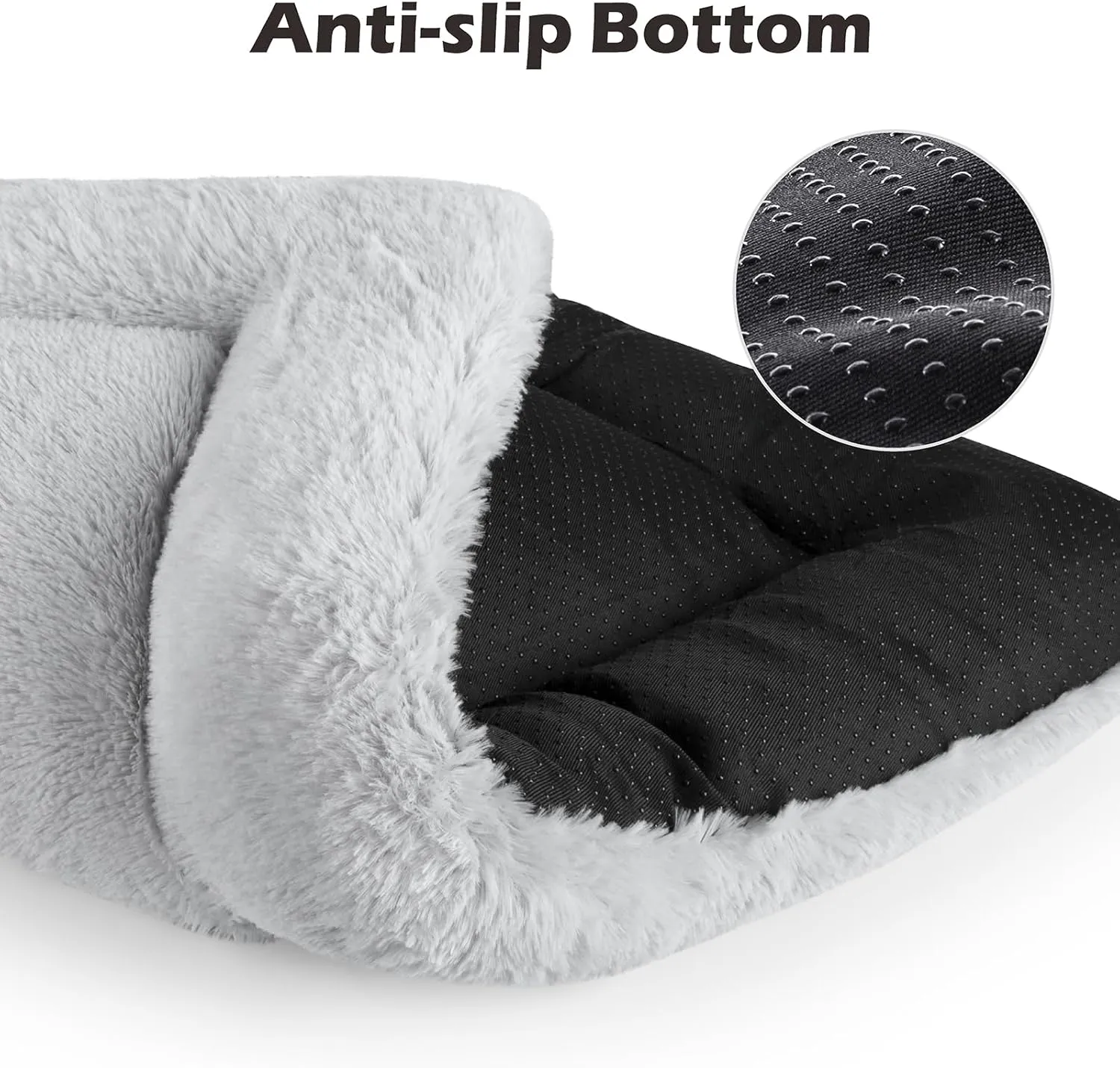 SIWA MARY Dog Bed Mat Soft Crate Pad Washable Anti-Slip Mattress for Large Medium Small Dogs and Cats Kennel Pad (23'' x 18'', Grey)