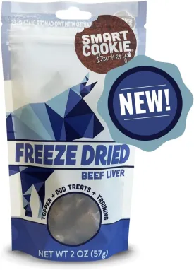 Smart Cookie Freeze Dried Beef Liver Bites - Single Ingredient Beef Liver Dog Treats - Low Calorie Training Treats for Dogs - 2oz Bag, 1 Pack