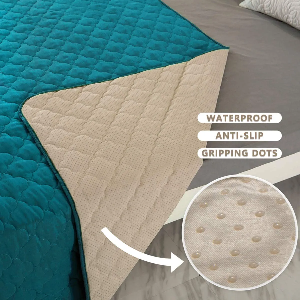 SPXTEX Dog Bed Cover Washable Pee Pads Dog Blankets for Puppy Large Dog Cat,Sofa Reversible Changing Pad Reusable 1 Piece52"x82",Aqua