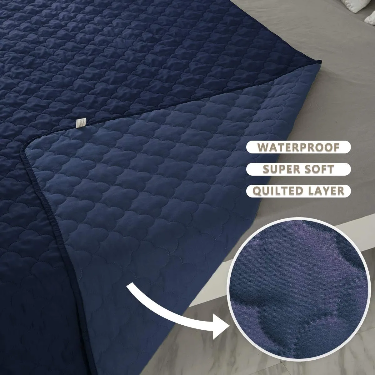 SPXTEX Dog Bed Cover Washable Pee Pads Dog Blankets for Puppy Large Dog Cat,Sofa Reversible Changing Pad Reusable 1 Piece68"x82",Navy Stoneblue