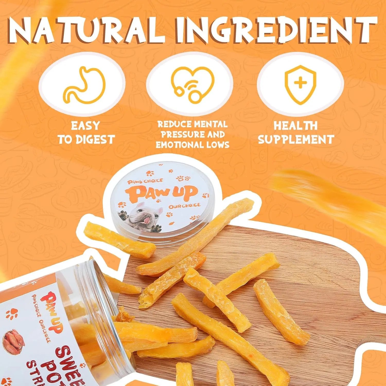 Sweet Potato Dog Treat Soft, Limited Ingredient Dog Treat w/Taurine, Vegan Chew for Small Medium Large Dogs, 12.5oz