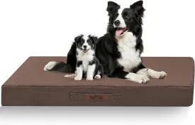Sytopia 36" Chew-Proof Dog Bed, L, Outdoor Waterproof Pet Bed for Large Dogs, Washable, Orthopedic, Dog Crate Pad, Supports up to 60 lbs, Caramel