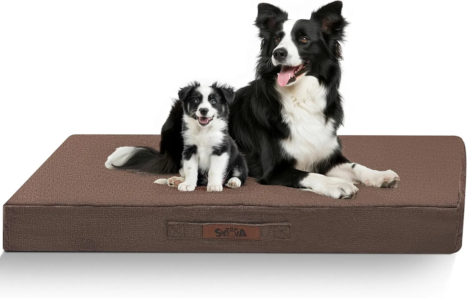 Sytopia 36" Chew-Proof Dog Bed, L, Outdoor Waterproof Pet Bed for Large Dogs, Washable, Orthopedic, Dog Crate Pad, Supports up to 60 lbs, Caramel