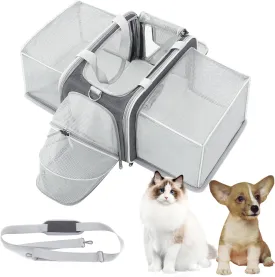 TSA Approved pet Carrier with 3 Sides Expandable,17L*11W*11H for 1 Medium cat Under 12 lbs / 1 Small Dog Under 8-10 lbs.for Delta American United Airlines and car Travel.