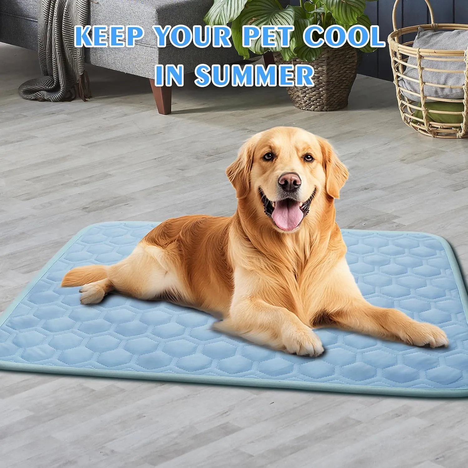 Upgrade Dog Cooling Mat, Pet Dog Self Cooling Pad, Ice Silk Washable Cooling Mat for Dogs Cats Kennels Crates Beds