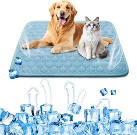 Upgrade Dog Cooling Mat, Pet Dog Self Cooling Pad, Ice Silk Washable Cooling Mat for Dogs Cats Kennels Crates Beds