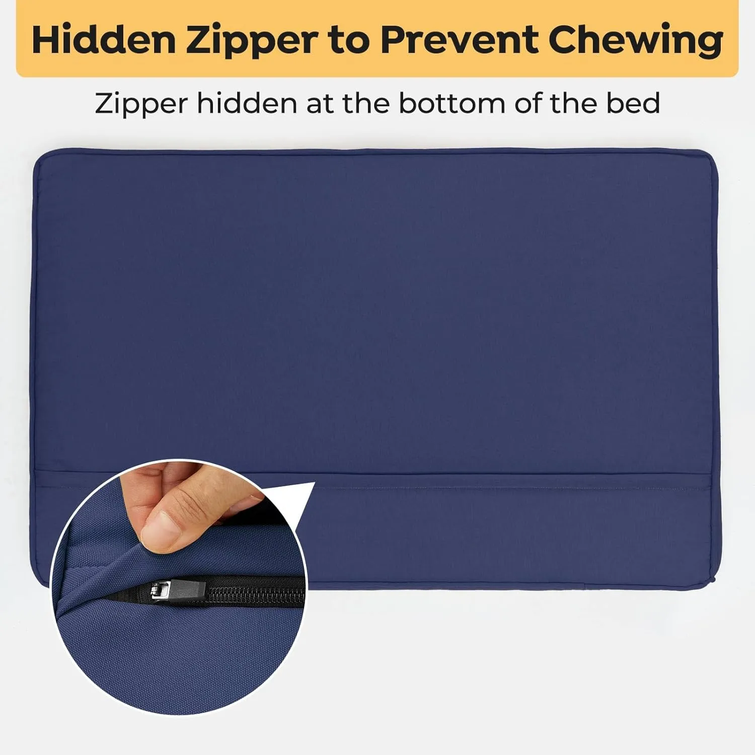 Veehoo Chew Proof Dog Bed for Crate, Durable Dog Crate Bed with Hidden Zipper, Outdoor Waterproof Pet Bed with Removable Washable Cover, Memory Foam Bed for Large Dogs