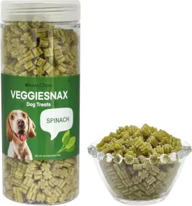 Veggiesnax for Premium Organic Vegan Dog Treats Natural Soft Chews Training Snacks Healthy Huge Container, 35.3 oz.(1kg) (35.3oz, Spinach)