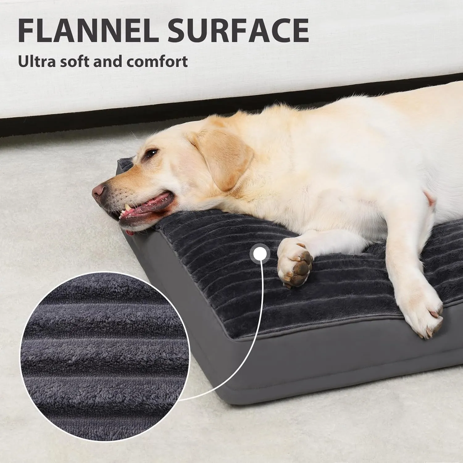 Vonabem Large Dog Bed Washable with Removable Cover Waterproof, Dog Crate Beds for XL Large Medium Small Dogs Cats, Soft Flannel Pet Beds Anti-Slip Kennel Pad 36 inch
