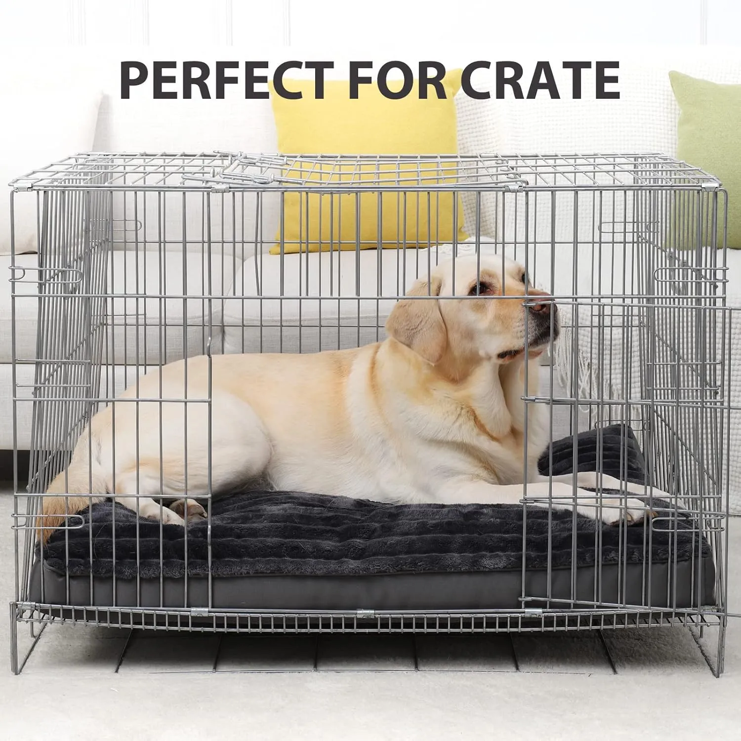 Vonabem Large Dog Bed Washable with Removable Cover Waterproof, Dog Crate Beds for XL Large Medium Small Dogs Cats, Soft Flannel Pet Beds Anti-Slip Kennel Pad 36 inch