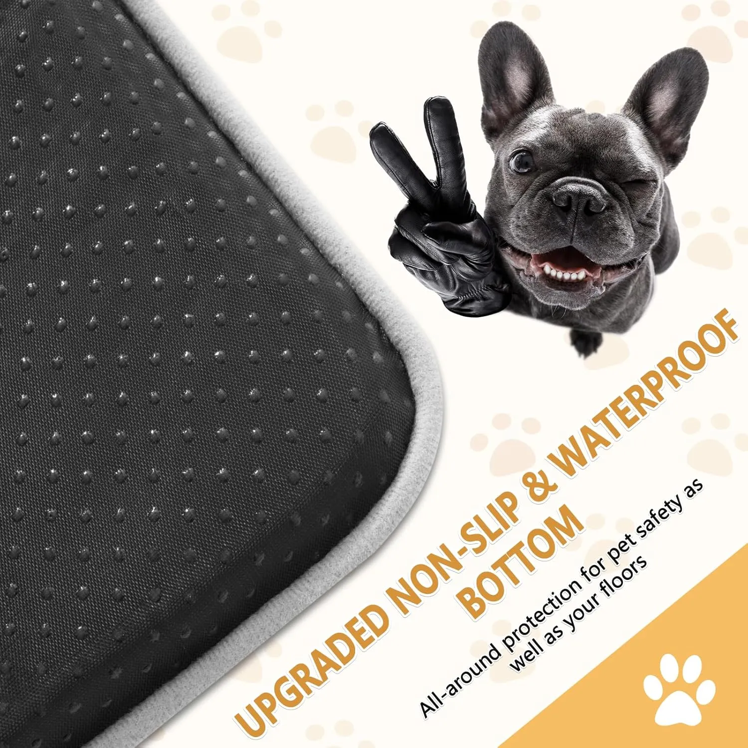 Washable Dog Bed - High Resilience Foam Kennel Mat with Anti-Slip Bottom and Soft Flannel Surface for Large Dogs, Cat Sleeping Pad, 41" x 27", Gray