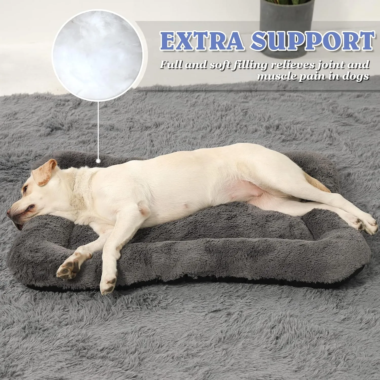 Washable Dog Crate Bed Cushion - Large Size Dogs, 36 INCH Crate Pad