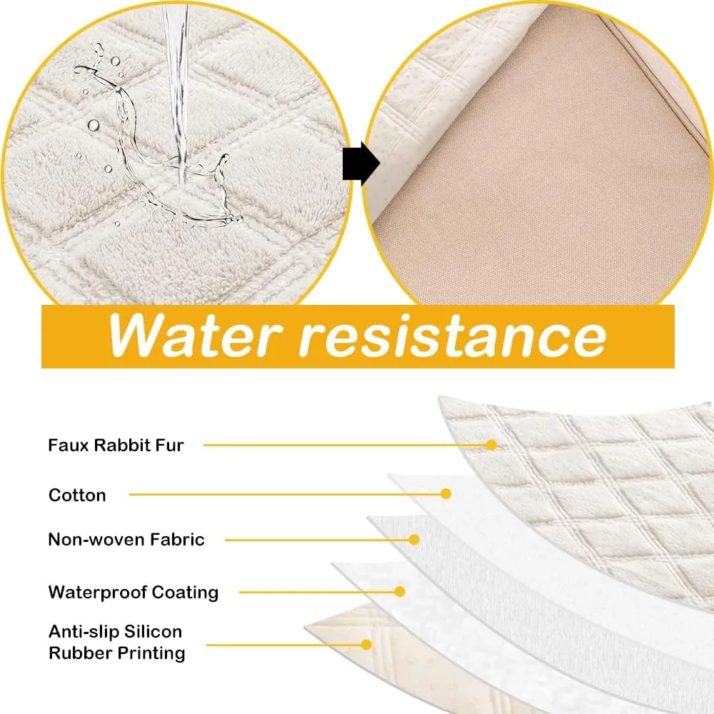 Waterproof & Anti-Slip Dog Bed Blanket Faux Fur Soft Fuzzy Warm Washable Mattress Furniture Protector Cat Mat Pet Pad for Sofa,Couch,Living Room Bedroom