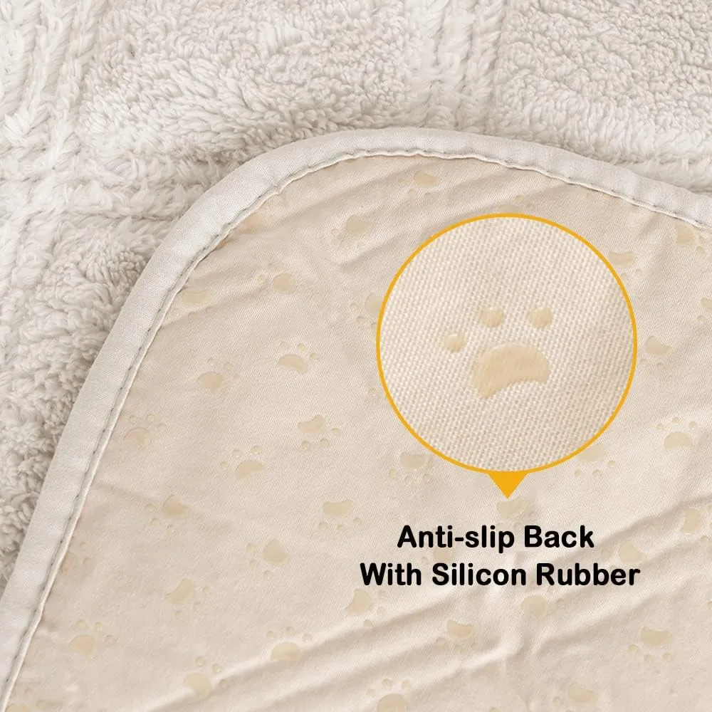 Waterproof & Anti-Slip Dog Bed Blanket Faux Fur Soft Fuzzy Warm Washable Mattress Furniture Protector Cat Mat Pet Pad for Sofa,Couch,Living Room Bedroom
