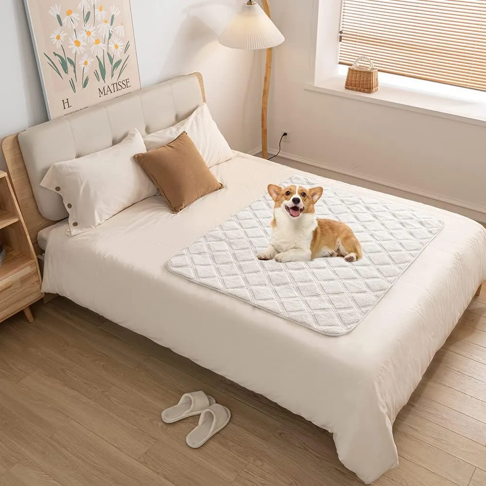 Waterproof & Anti-Slip Dog Bed Blanket Faux Fur Soft Fuzzy Warm Washable Mattress Furniture Protector Cat Mat Pet Pad for Sofa,Couch,Living Room Bedroom