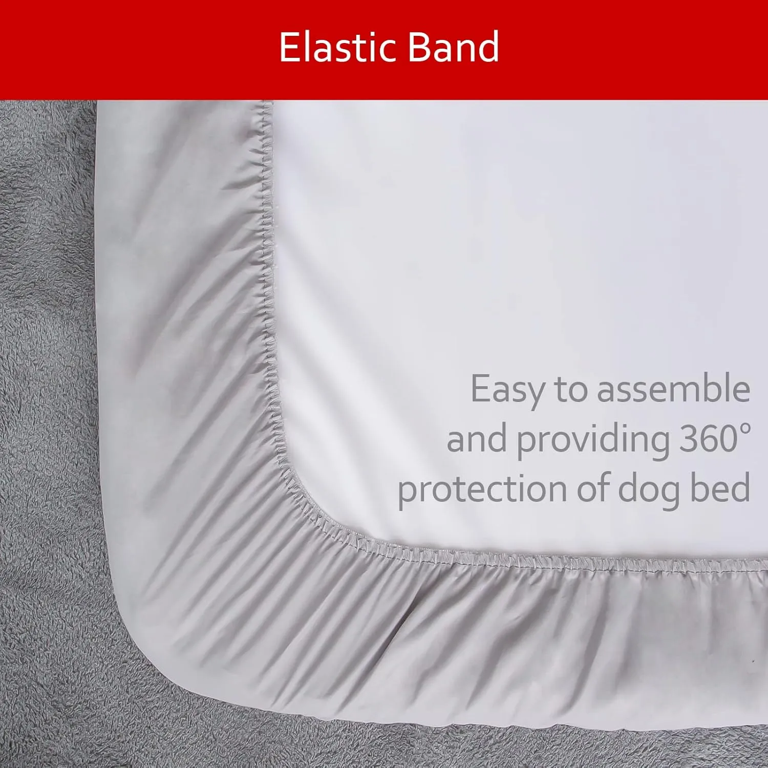 Waterproof Dog Bed Covers Replacement Washable Pet Hair Easy to Remove, Noiseless Quilted Puppy Pet Bed Cover Lovely Grey Star Print 27x36 Inches, for Dog/Cat, Cover Only