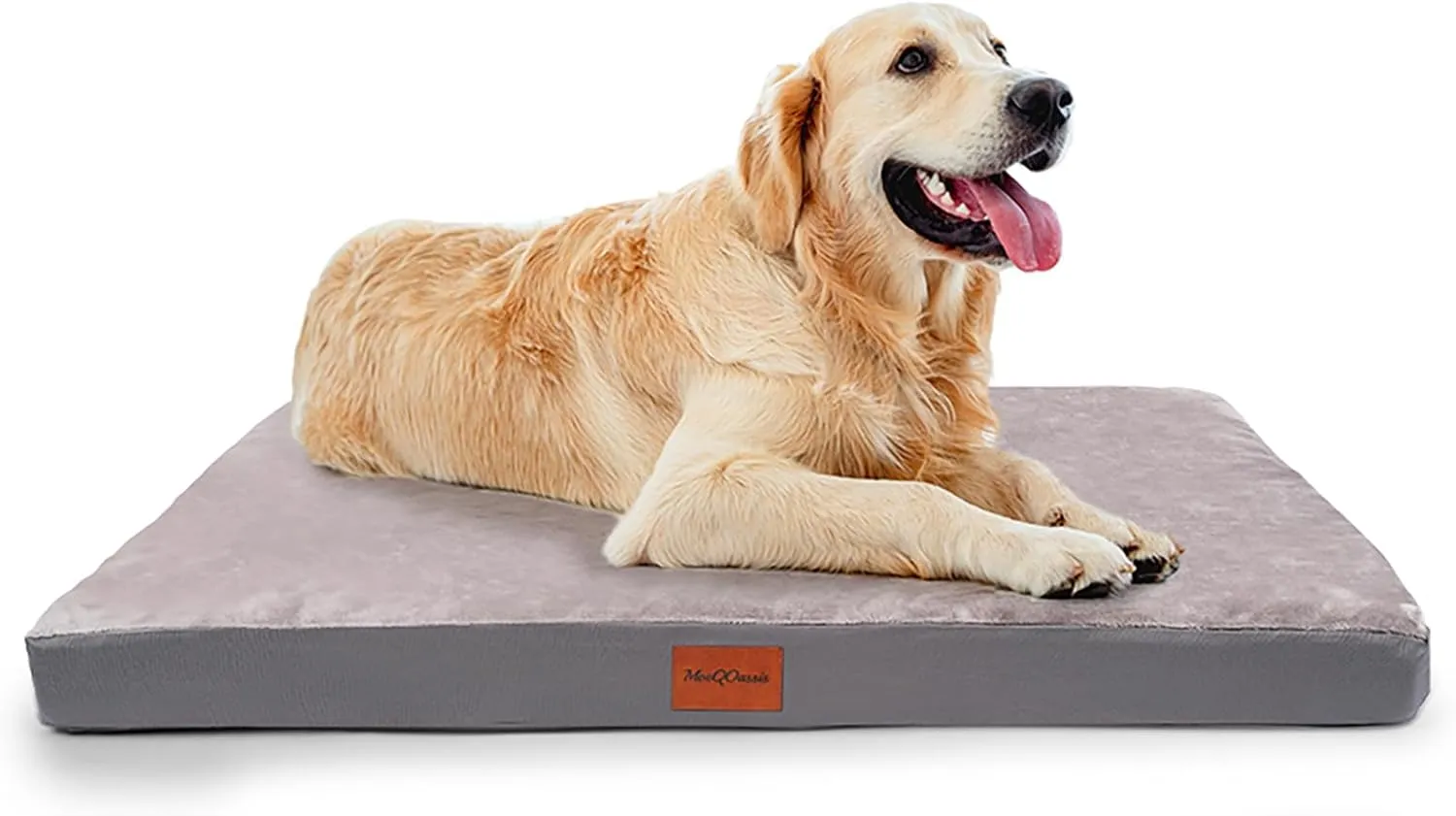 Waterproof Dog Bed for Large and Medium-Sized Dogs, Orthopedic Washable Crate Pad 35 inch, Egg Crate Foam Pet Bed Mat with Removable Cover, Anti-Slip Reversible Kennel Pad, 35''22'', Grey
