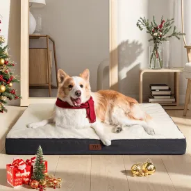 WESTERN HOME Dog Beds for Large Dogs, Waterproof Large Orthopedic Dog Bed with Washable Removable Cover, Egg Foam Pet Bed Mat for Crate, 36 inch, Dark Grey