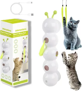 Whirlie Cat Toy, Whirlie Smart Motion Cat Toy with Worm Design, Happy Luna Cat Toys with Suction Cup, Promotes Exercise & Mental Stimulation, Suitable for Indoor Wall (A)